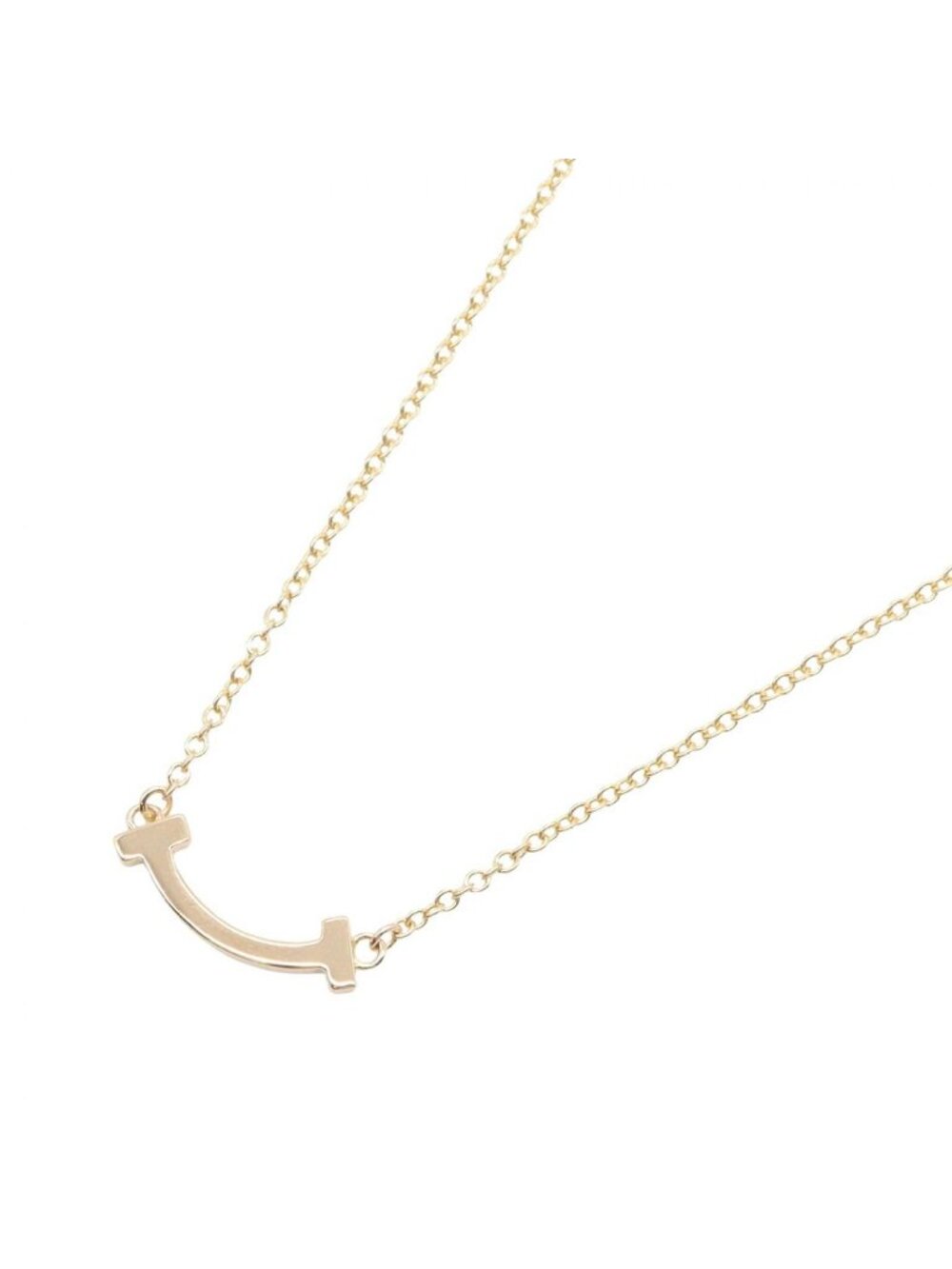 Tiffany & Co Necklace T Smile Mini 41 45.5 18K Pink Gold